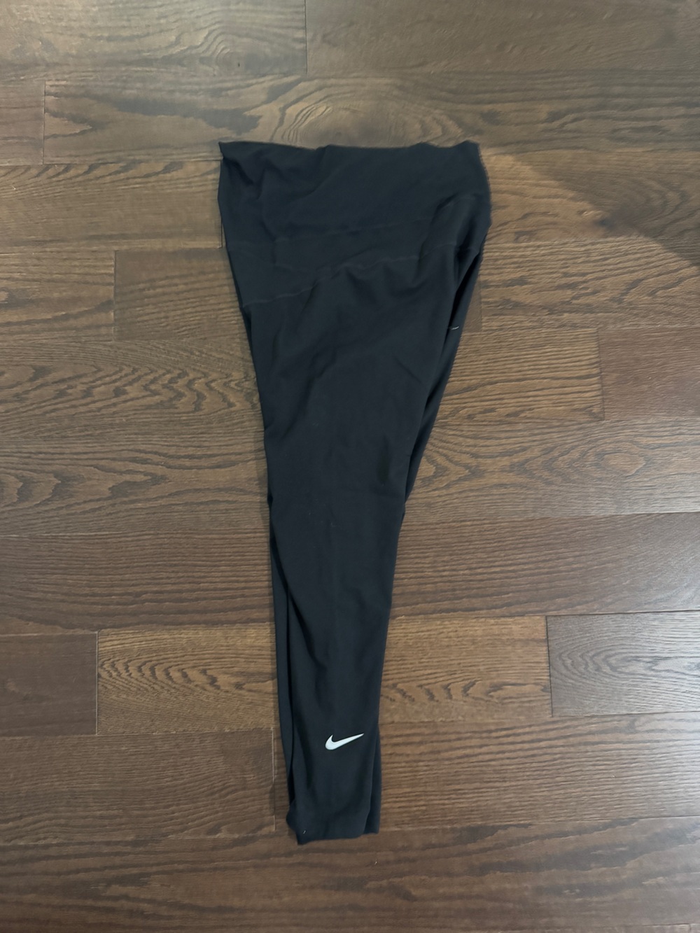 Nike Black Athletic Jogger Leggings with White Swoosh